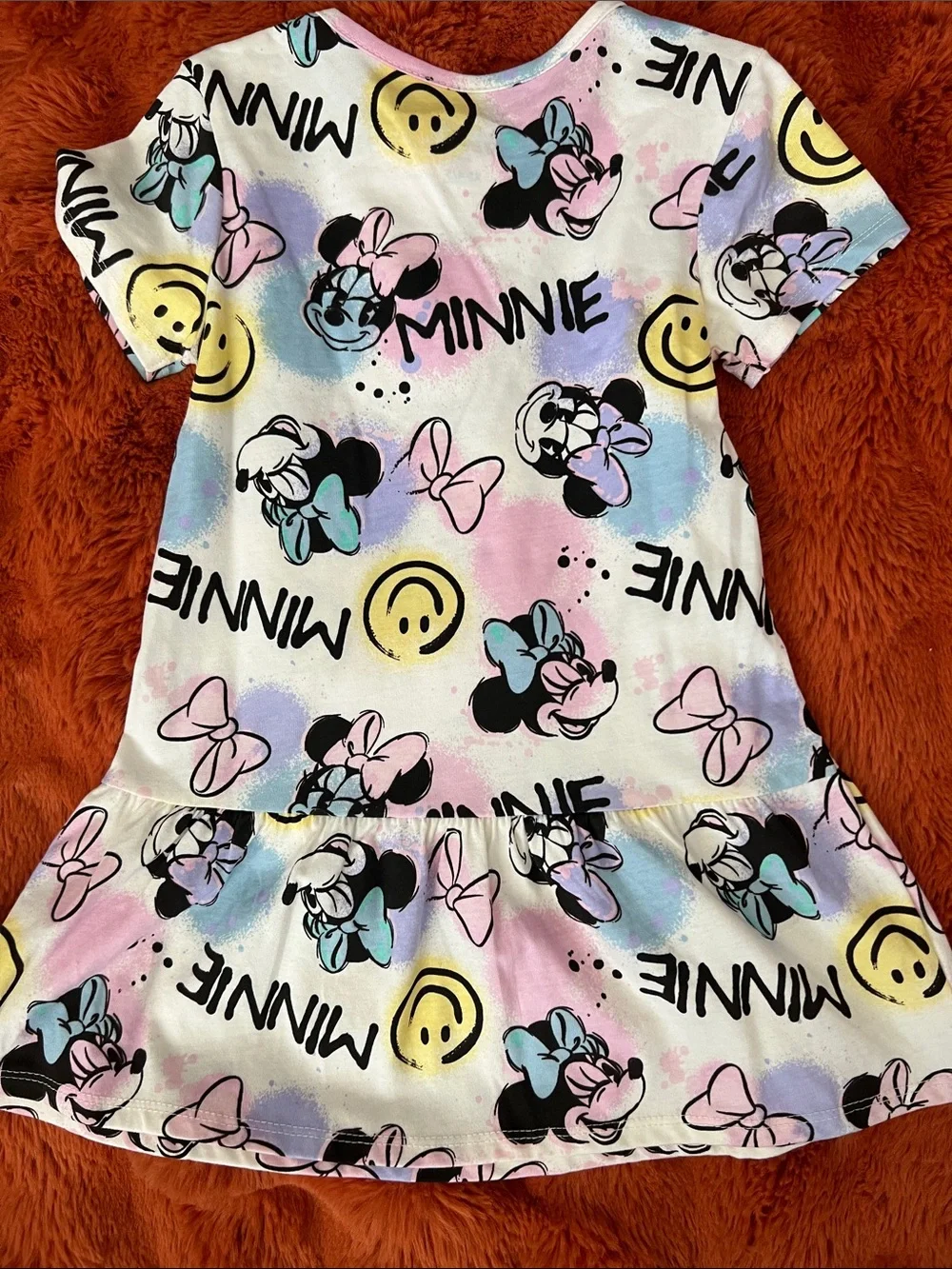 Disney Minnie Mouse Pastel Multi-Color Smiley Dress